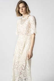 V-NECK LACE DRESS